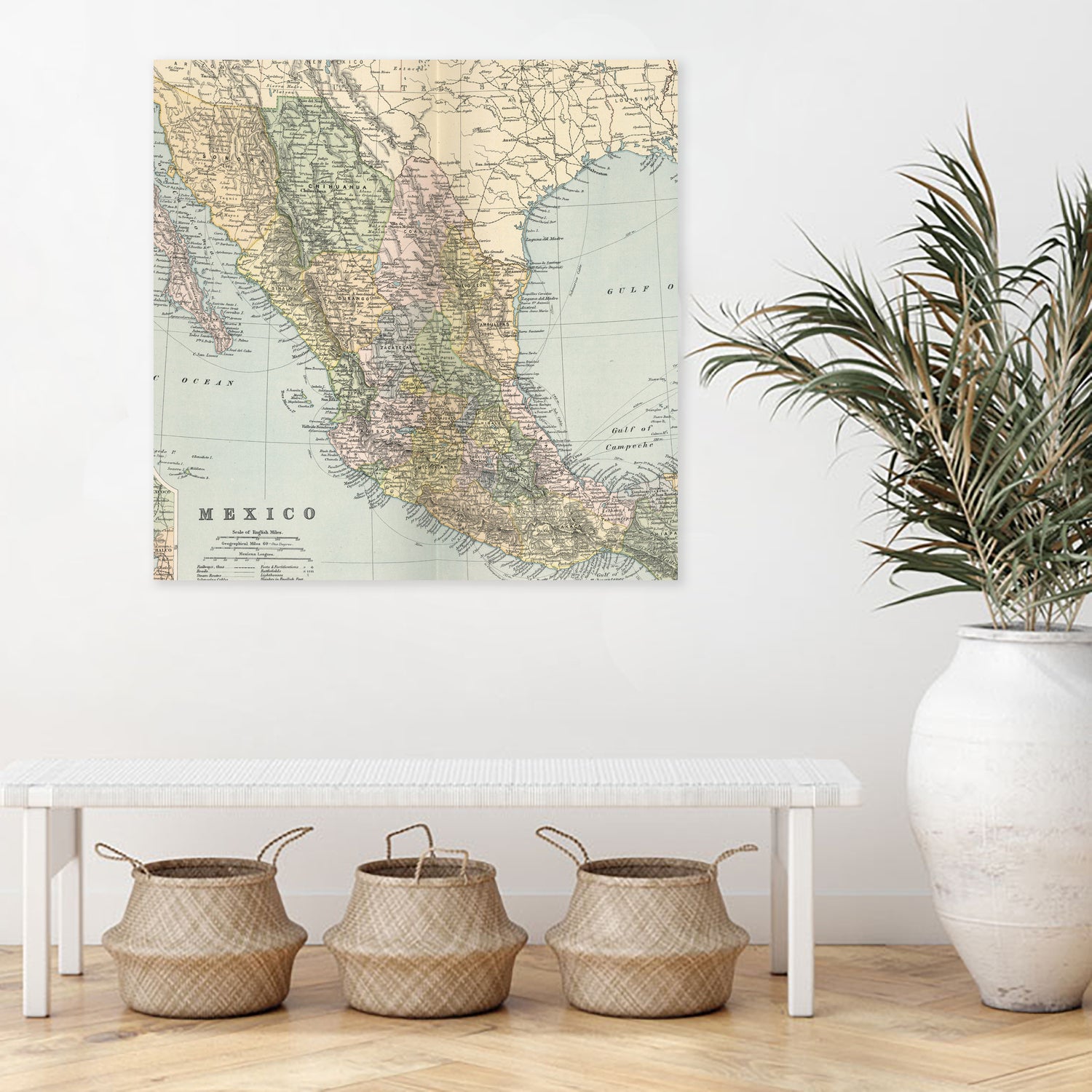 Vintage Map of Mexico (1891) by Adam Shaw on GIANT ART - white photo illustration