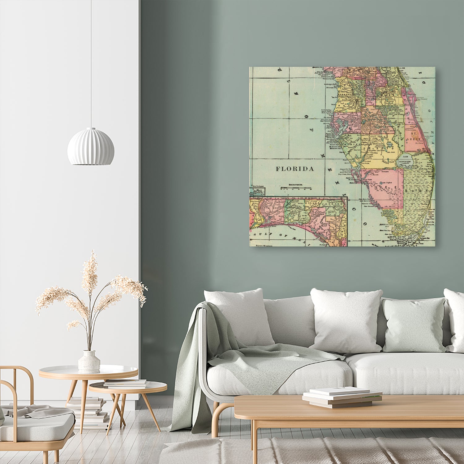 Vintage Map of Florida (1909) by Adam Shaw on GIANT ART - white photo illustration