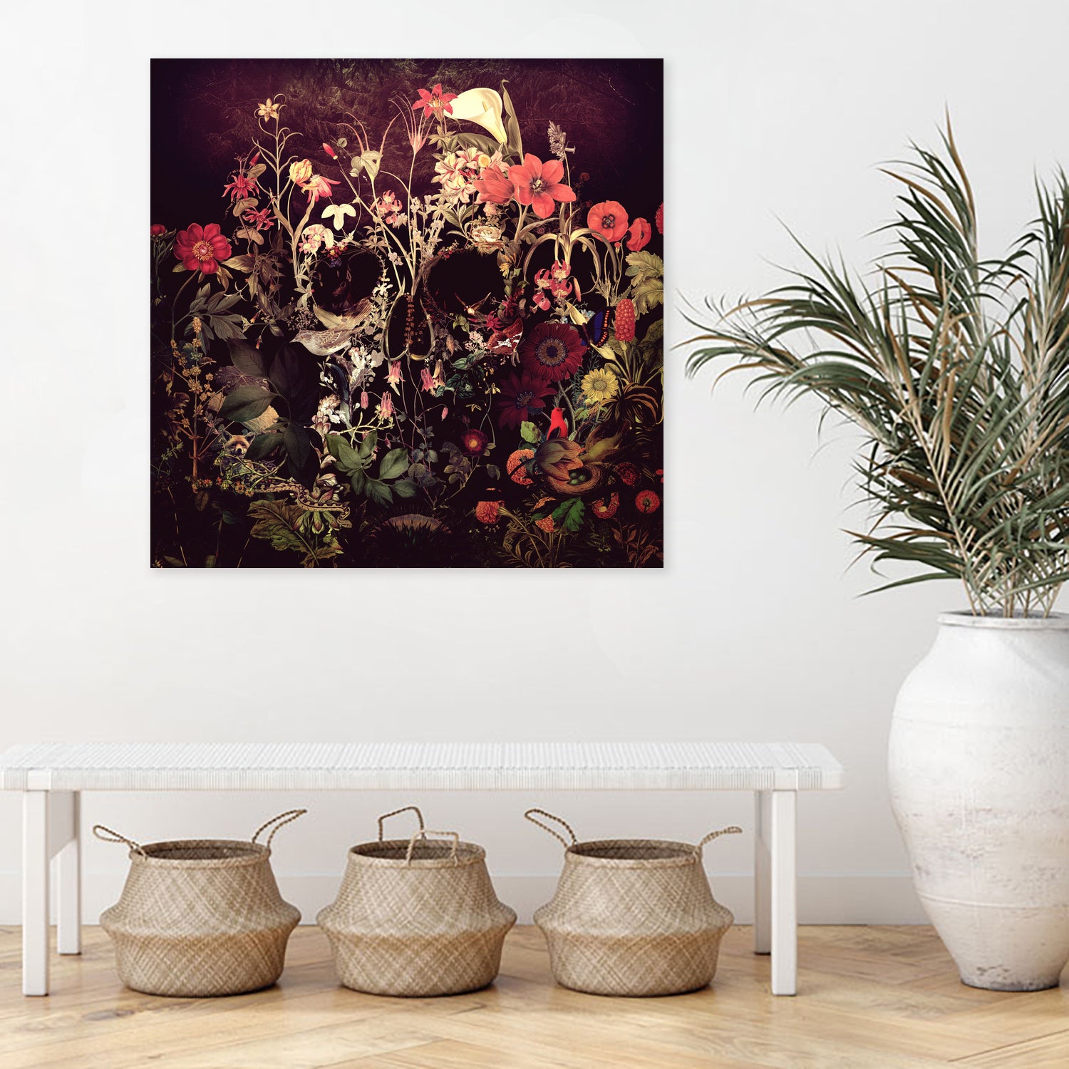 Bloom Skull by Ali Gulec on GIANT ART - red photo illustration