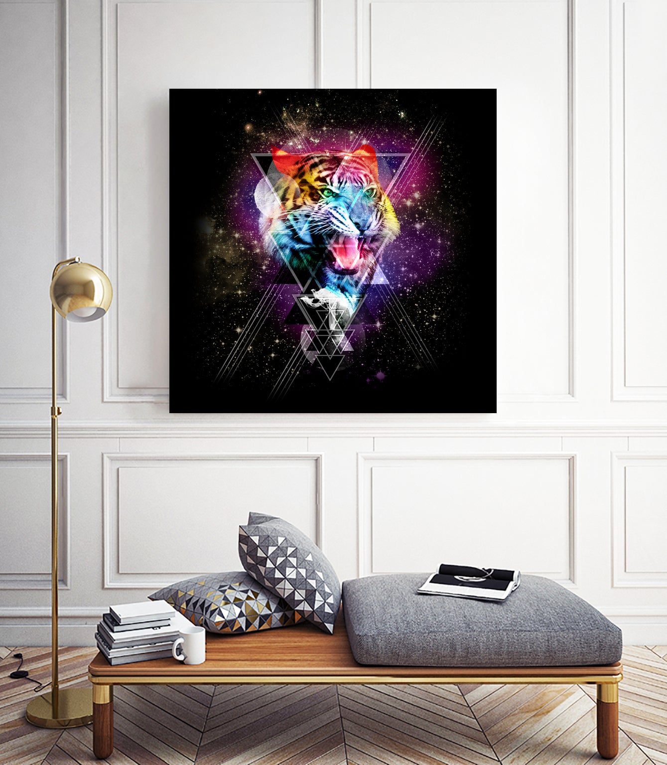 Cosmic Tiger by Ali Gulec on GIANT ART - black photo illustration