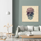 Skull Floral by Ali Gulec on GIANT ART - white digital drawing