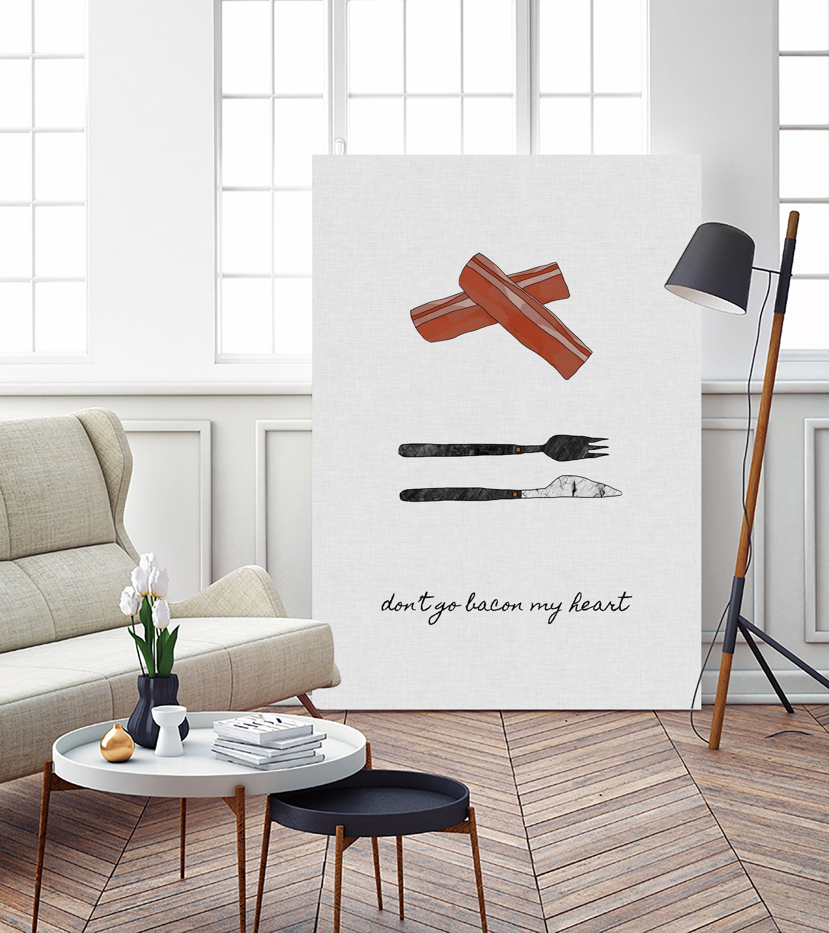 Don't Go Bacon My Heart by Dana Shek on GIANT ART - white typography