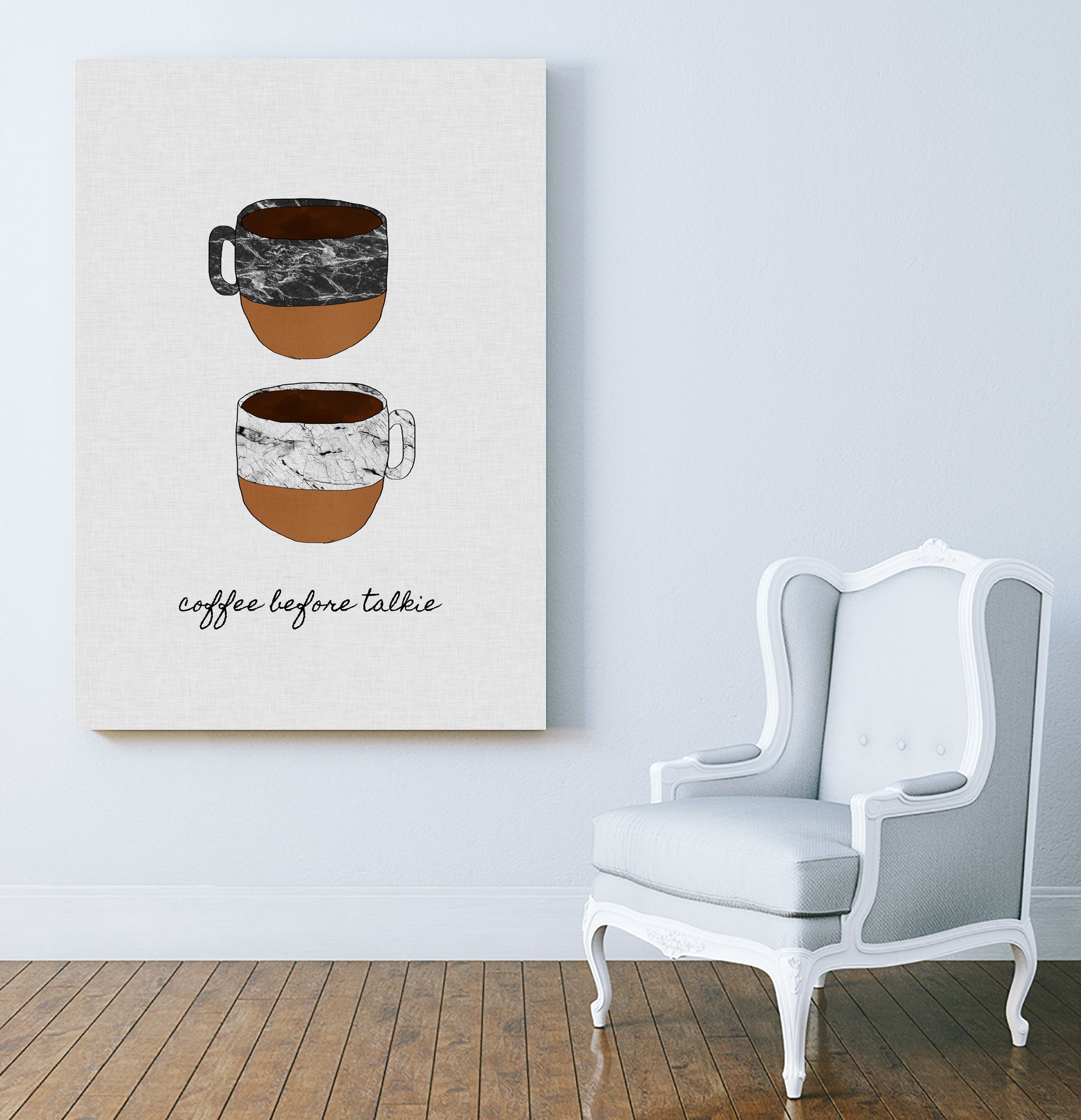 Coffee Before Talkie by Dana Shek on GIANT ART - white typography