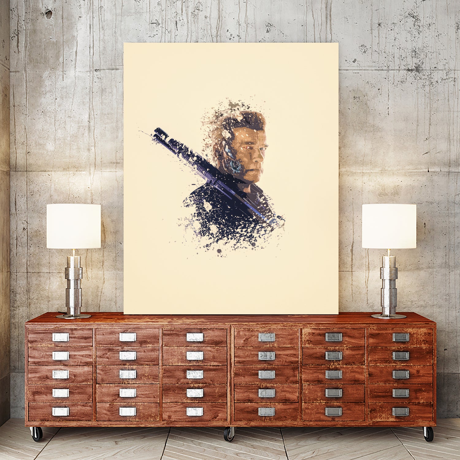 Terminator Arnold Schwarzenegger by Jurijs Permanickis on GIANT ART - yellow digital painting
