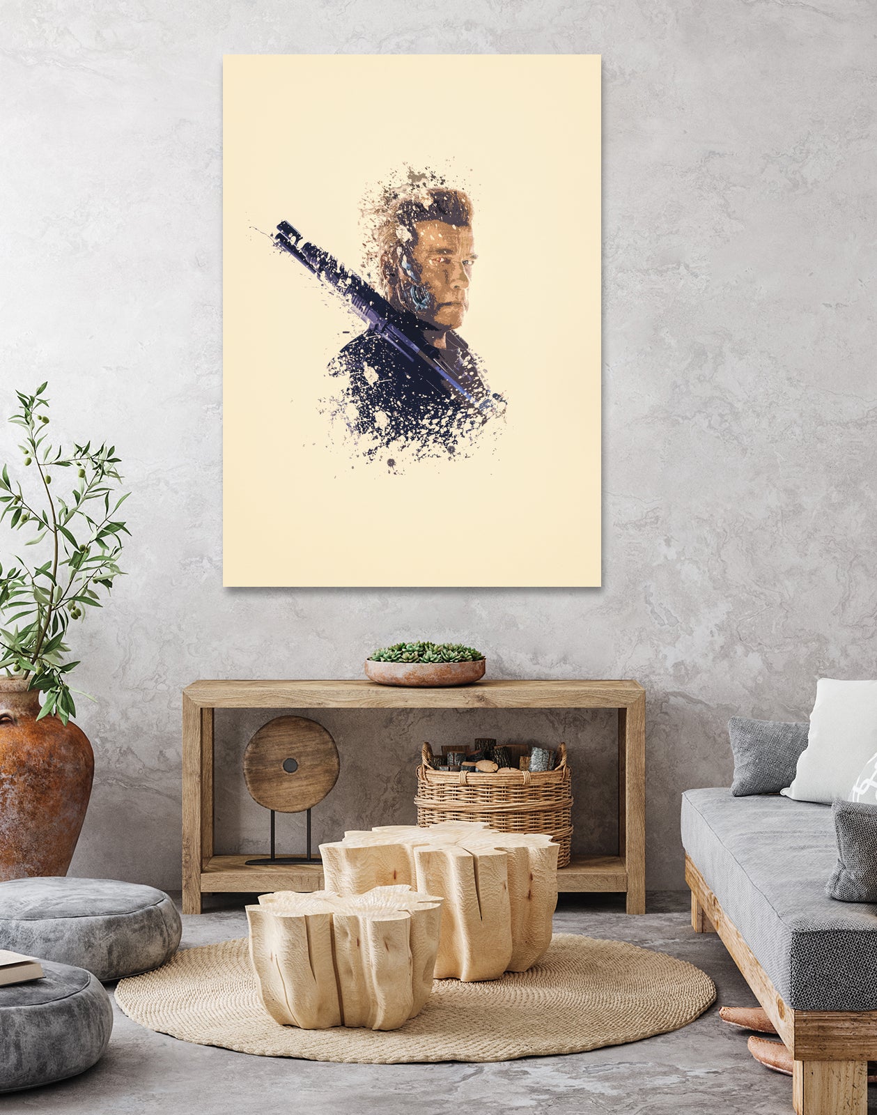 Terminator Arnold Schwarzenegger by Jurijs Permanickis on GIANT ART - yellow digital painting