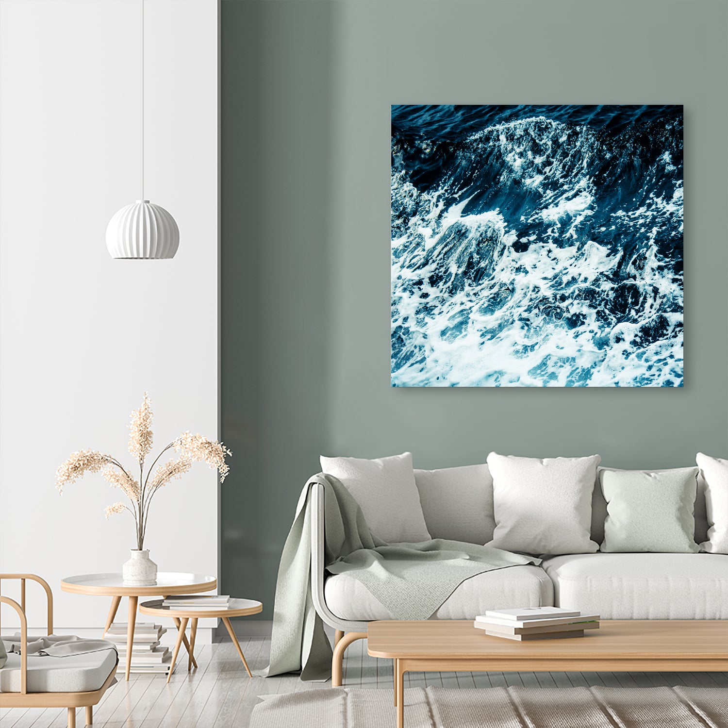 Disobedience - ocean waves painting texture by Neli Dimitrova on GIANT ART - blue digital painting