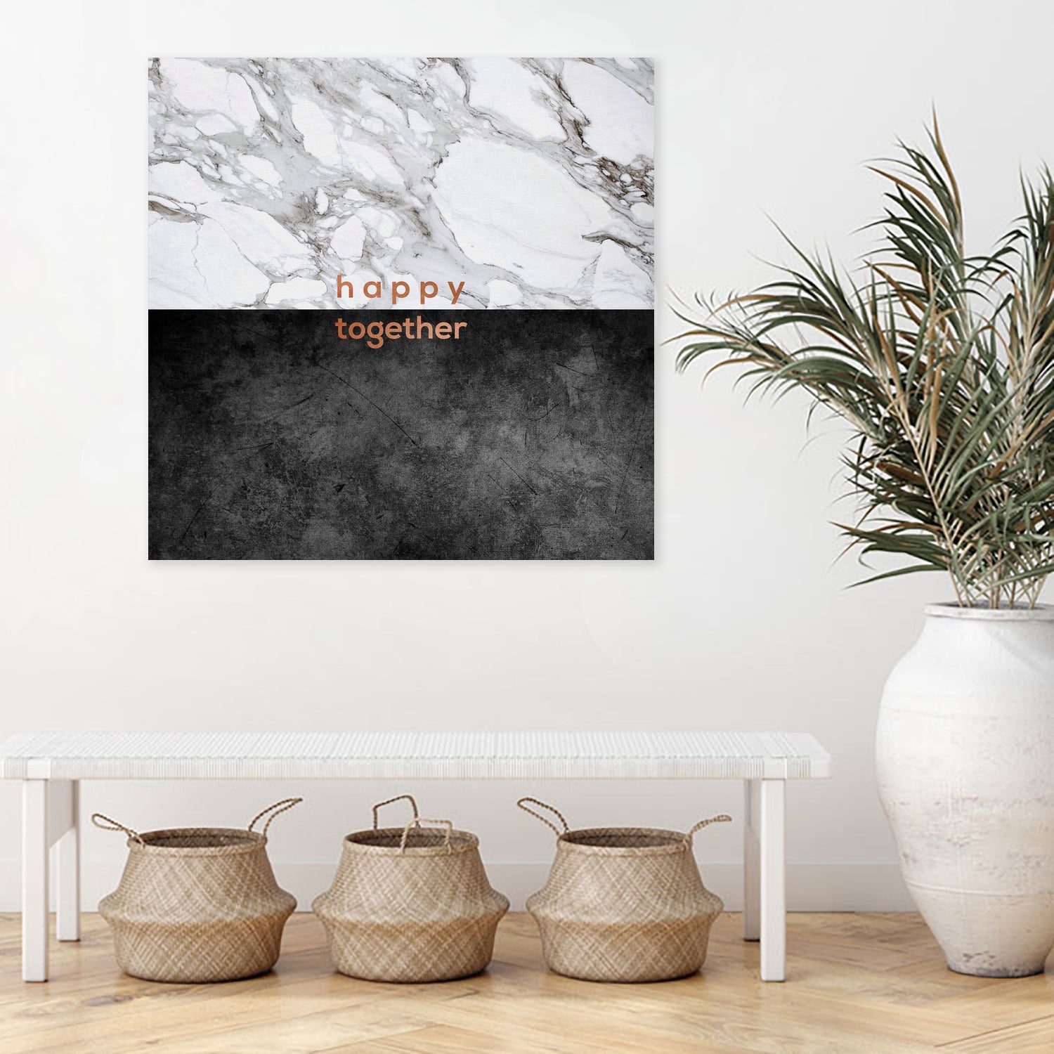 Happy Together Copper by Dana Shek on GIANT ART - white typography
