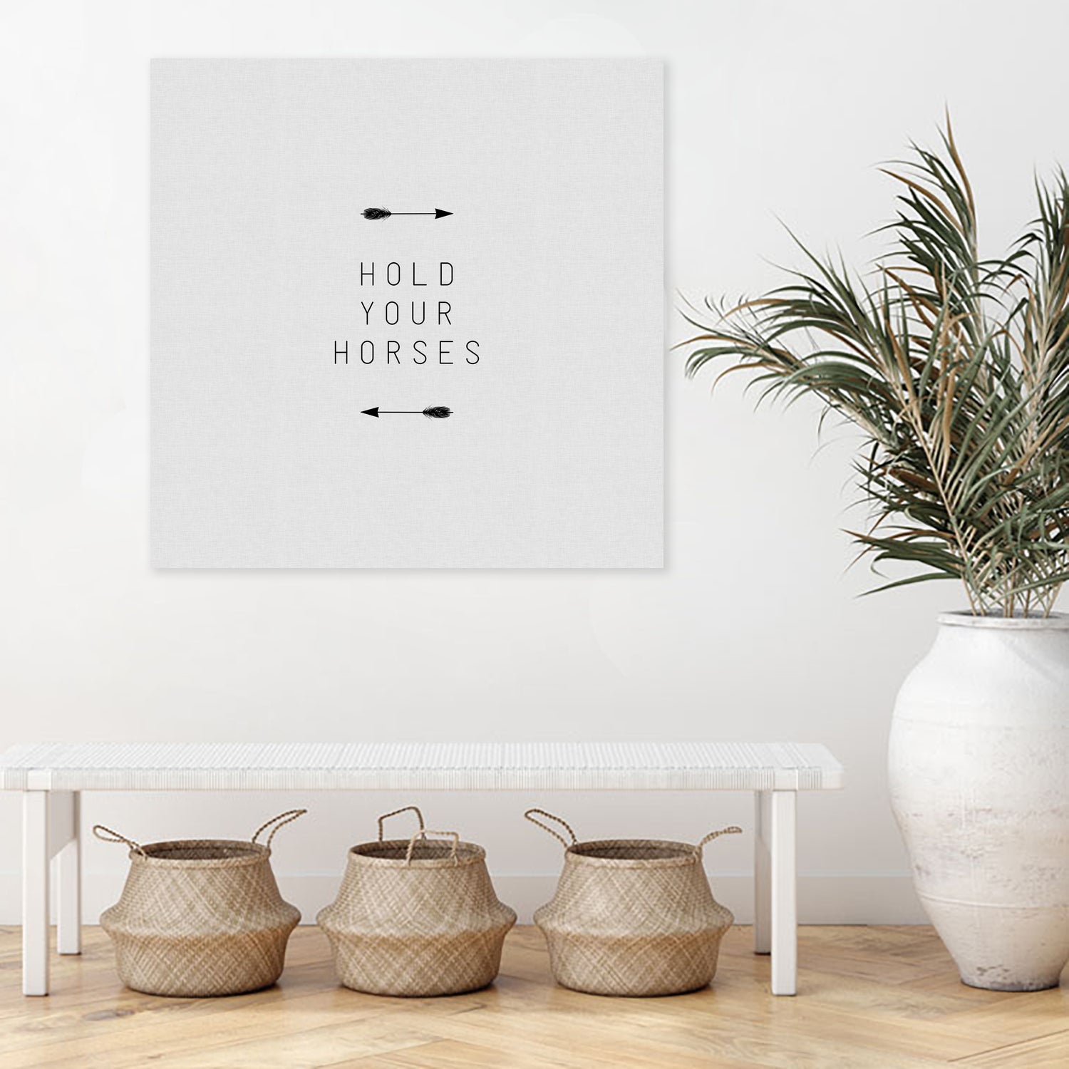 Hold Your Horses Arrow by Dana Shek on GIANT ART - white typography