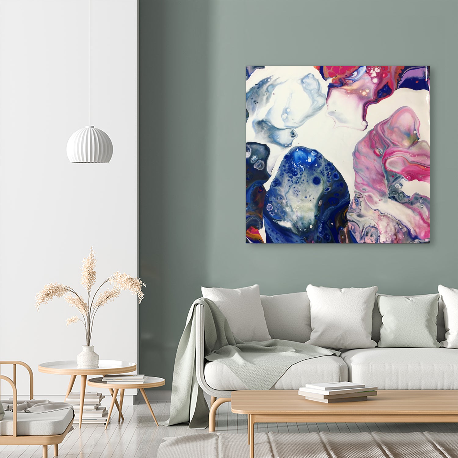 Luna by Suse Wiegelmann on GIANT ART - blue mixed media