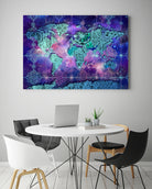 world map mandala space by Bekim Mehovic on GIANT ART - blue digital painting