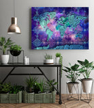 world map mandala space by Bekim Mehovic on GIANT ART - blue digital painting