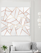 White Stone and Copper Lines by Elisabeth Fredriksson on GIANT ART - white digital painting