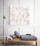 White Stone and Copper Lines by Elisabeth Fredriksson on GIANT ART - white digital painting
