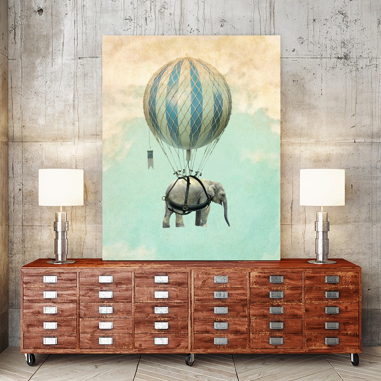 ballon elephant by Vin Zzep on GIANT ART - white digital painting