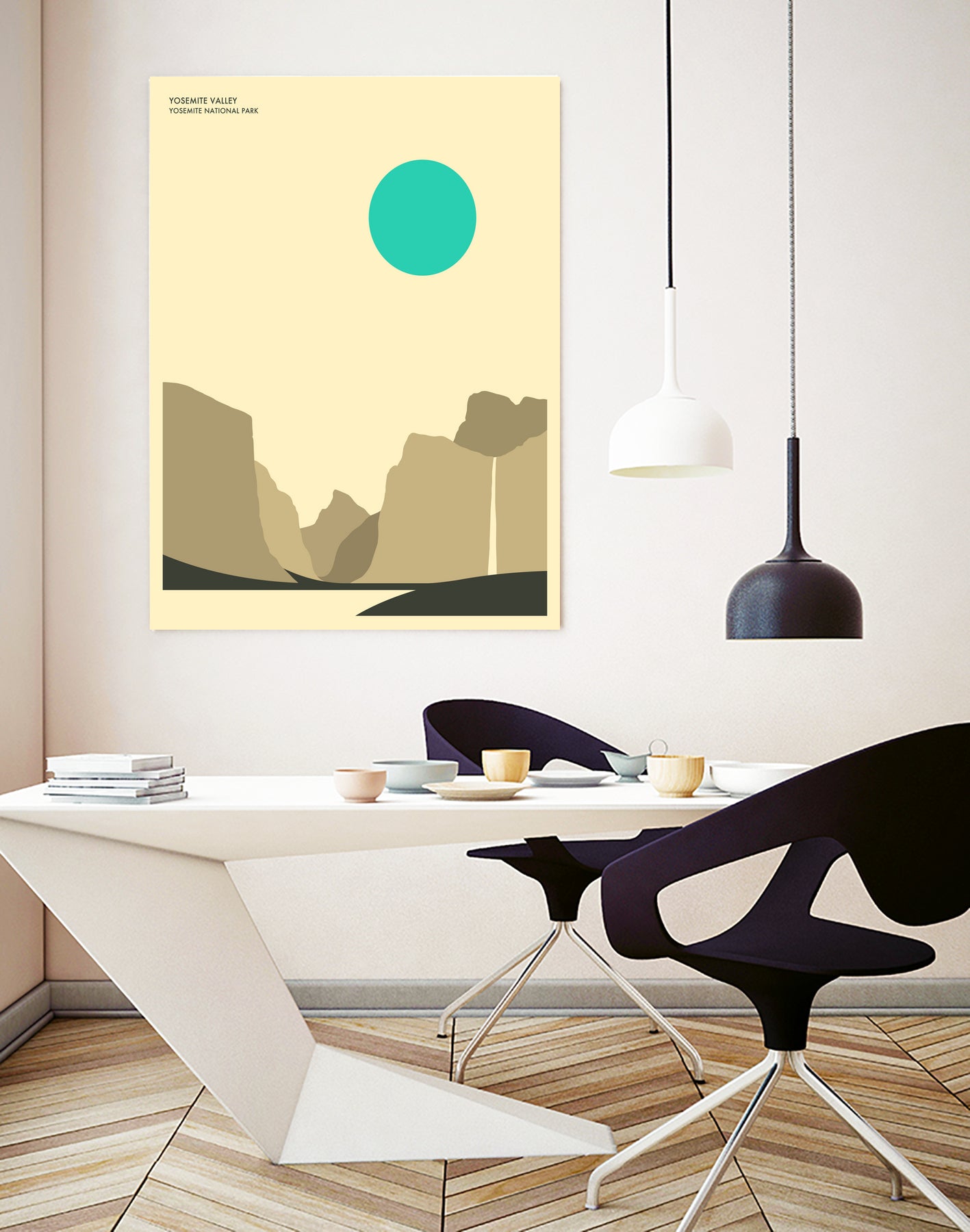 YOSEMITE NATIONAL PARK (Yosemite Valley) by Jazzberry Blue on GIANT ART - blue vector illustration