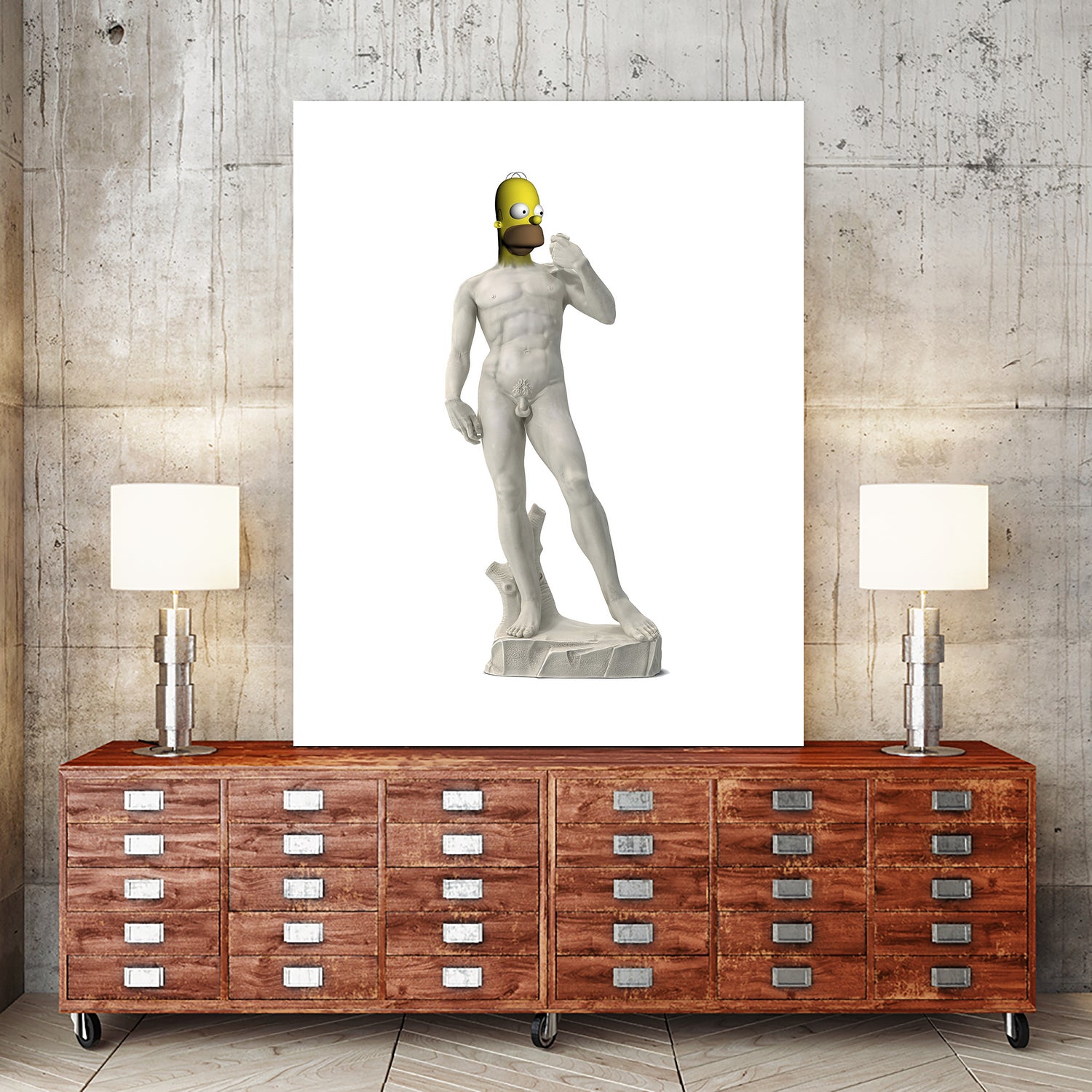 HOMER DAVID SIMPSON by Michael Benisty on GIANT ART - white photo illustration