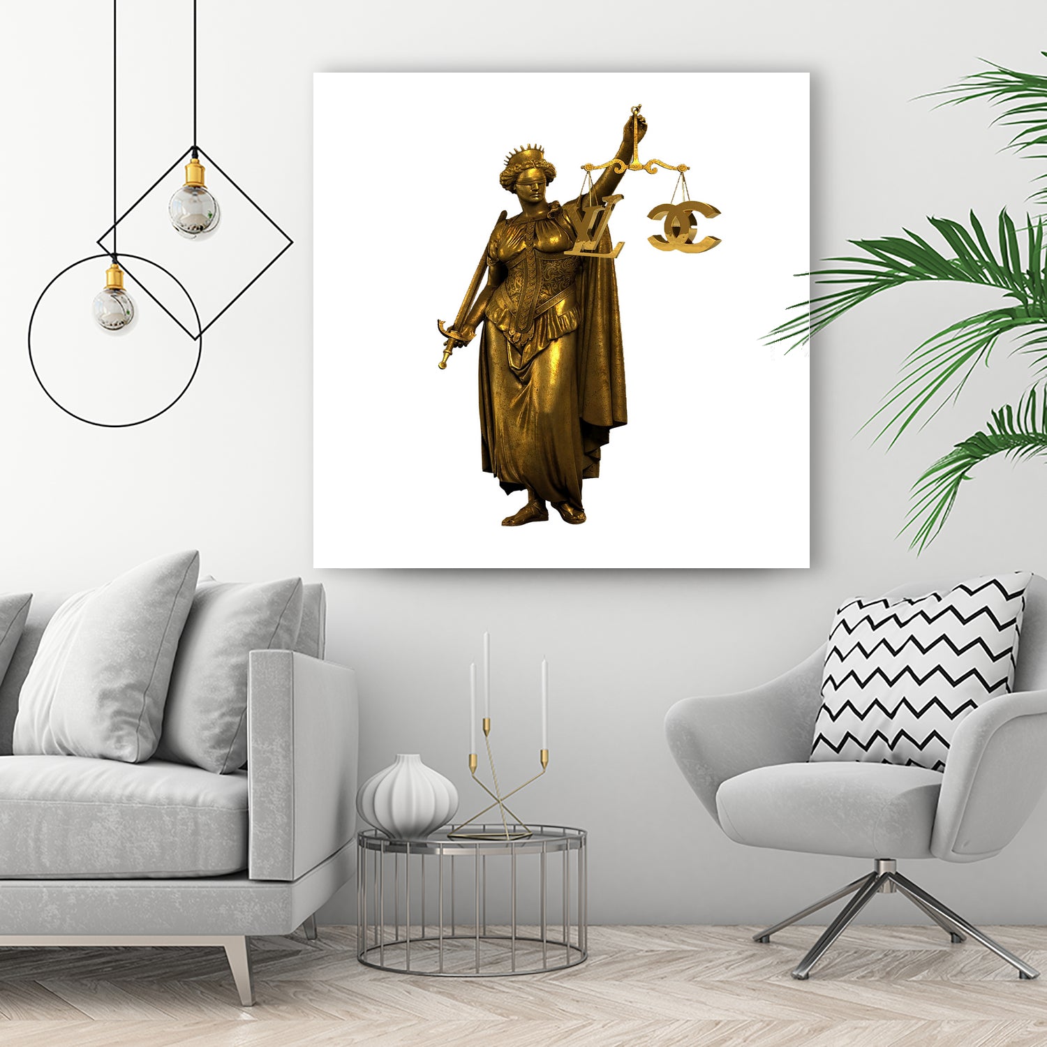 CHANEL OR LOUIS VUITON / LADY OF JUSTICE by Michael Benisty on GIANT ART - white photo illustration