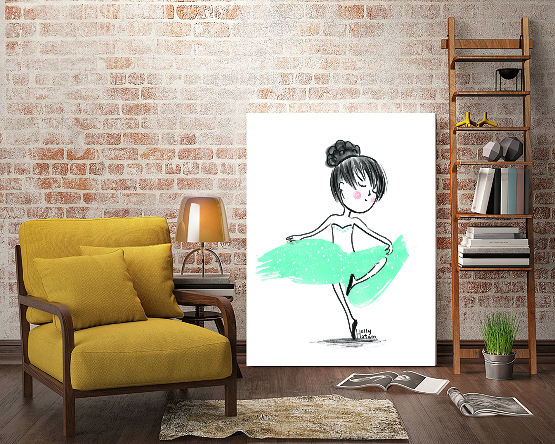 WinterBallerina by Holly Hatam on GIANT ART - blue digital drawing