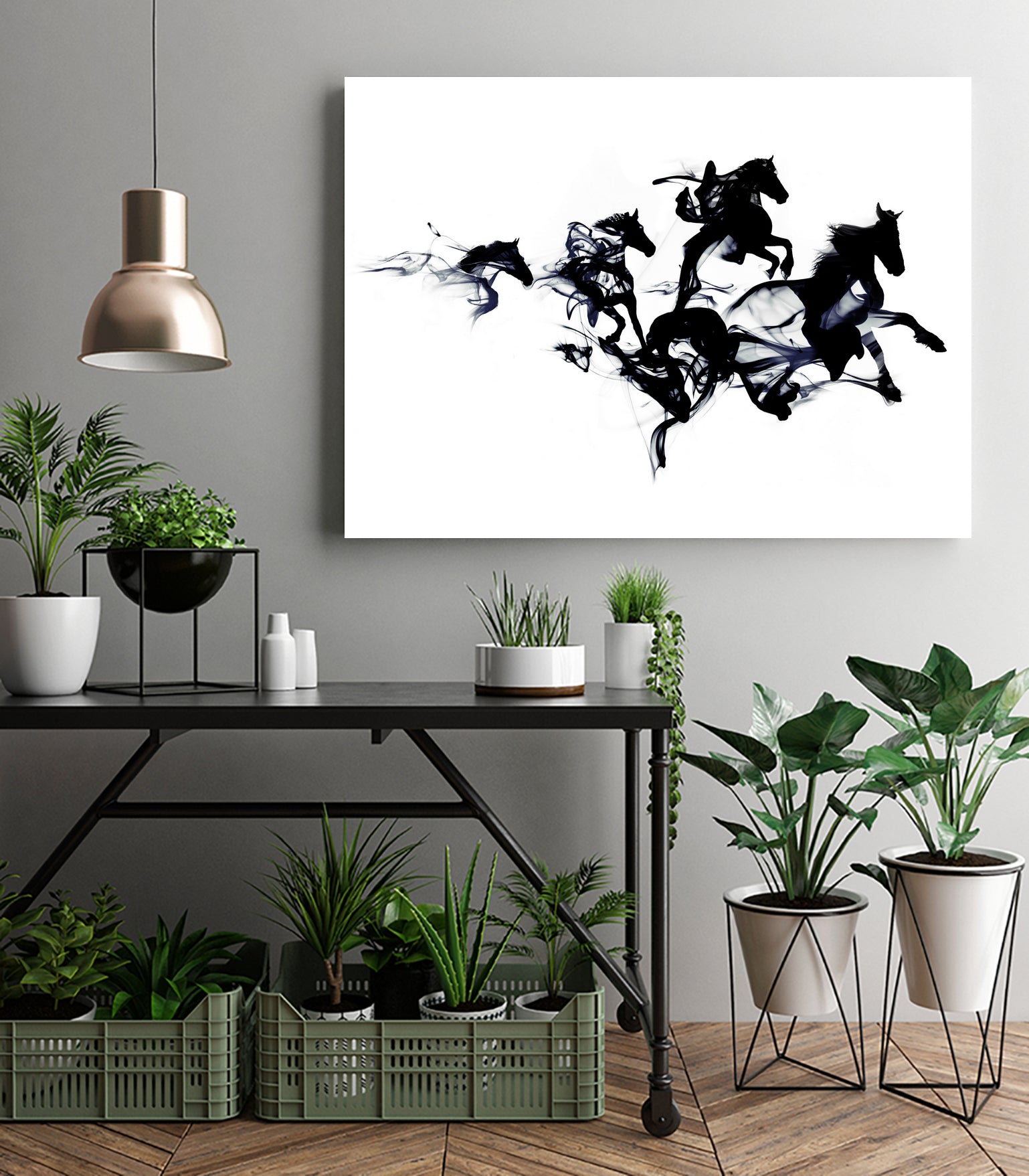 Black horses by Robert Farkas on GIANT ART - black digital drawing