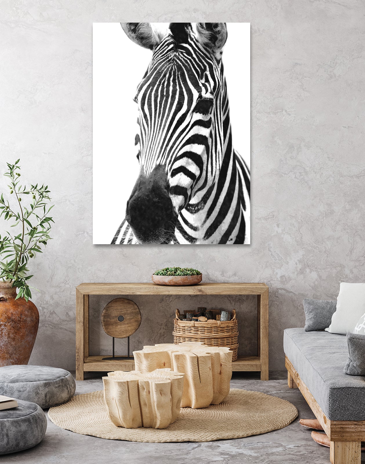 Black and White Zebra by Alessandra Minervini on GIANT ART - black digital painting