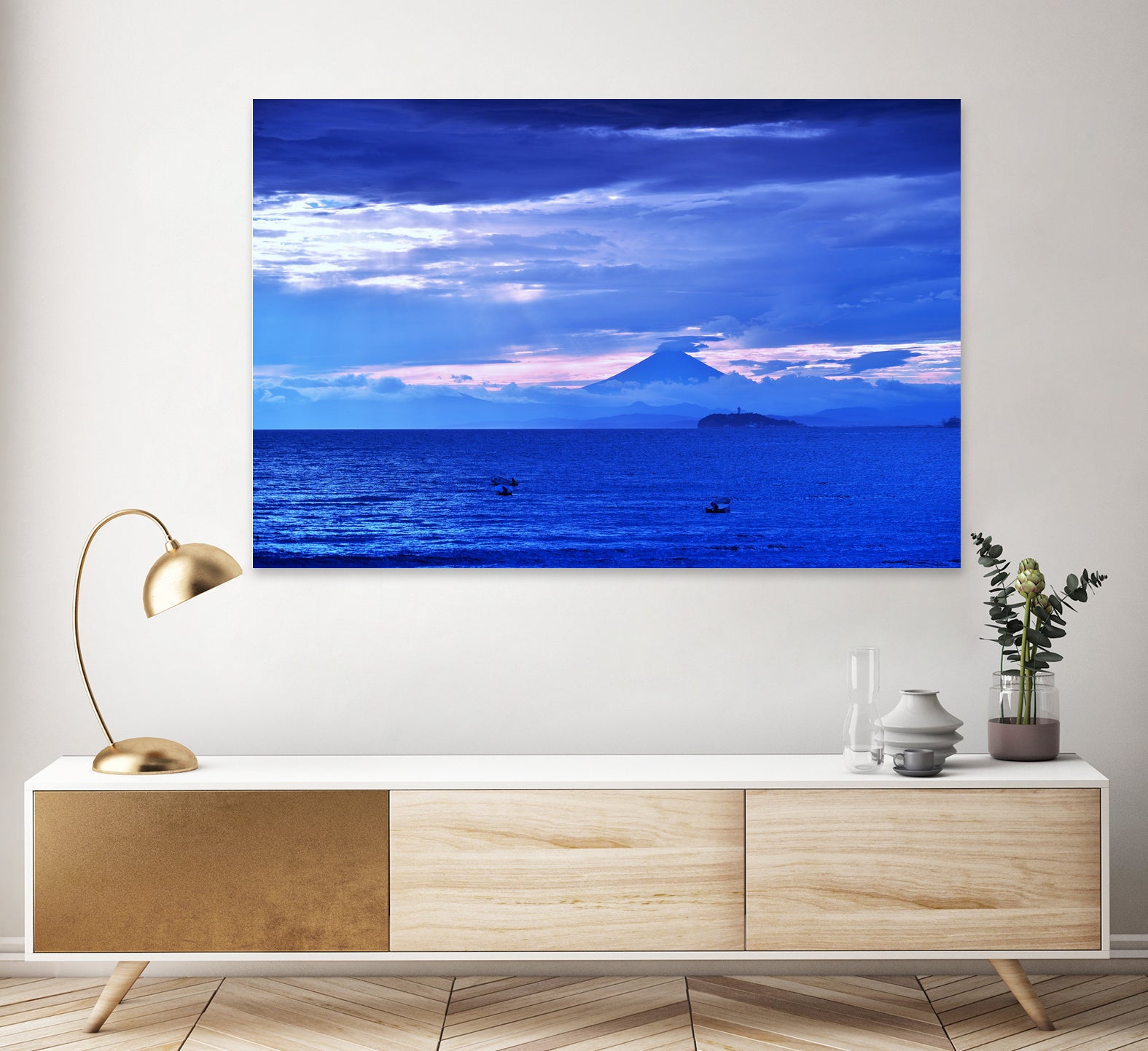 Mystic Series: Mount Fuji-san, Japan by Andreas Bromba on GIANT ART - blue photo illustration