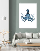 Blue Octopus Illustration by Alessandra Minervini on GIANT ART - blue digital painting