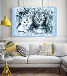 Blue Baby Cats by Gitta Gläser on GIANT ART - blue digital drawing