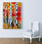 Birch Trees in Fall by Rafael Salazar on GIANT ART - red digital painting