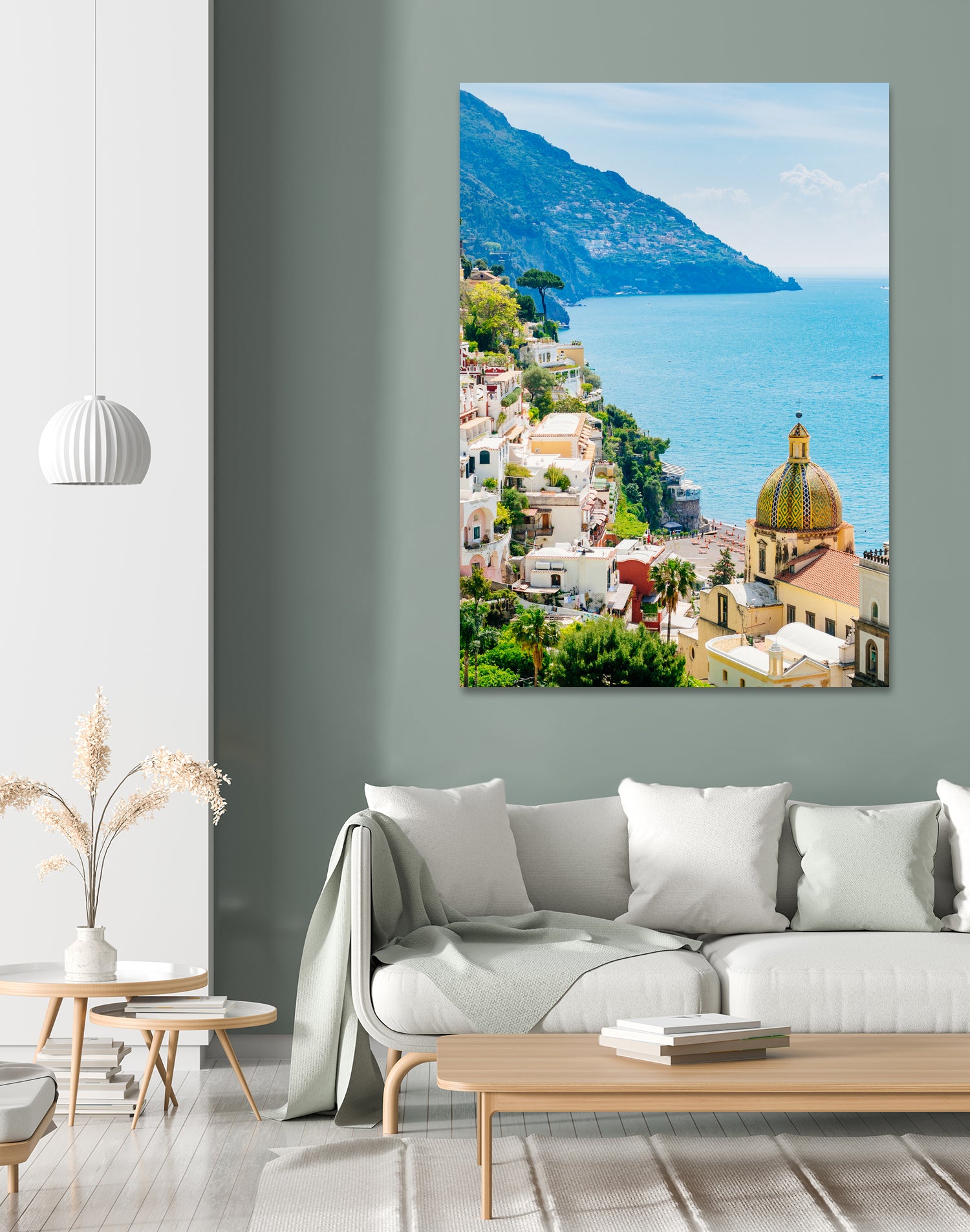 Amalfi coast (Positano) by Miemo Penttinen on GIANT ART - blue photo illustration