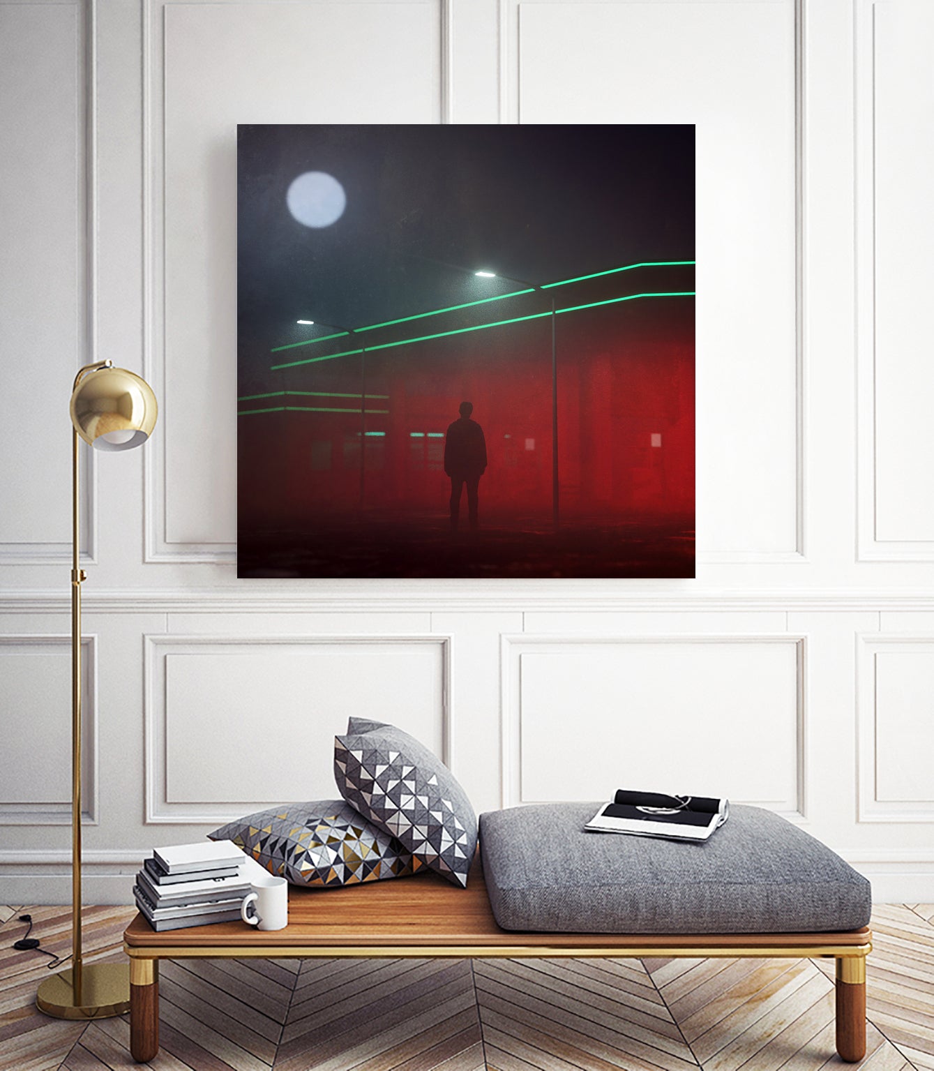 Gas Station Fog by Nick Kempton on GIANT ART - red digital painting