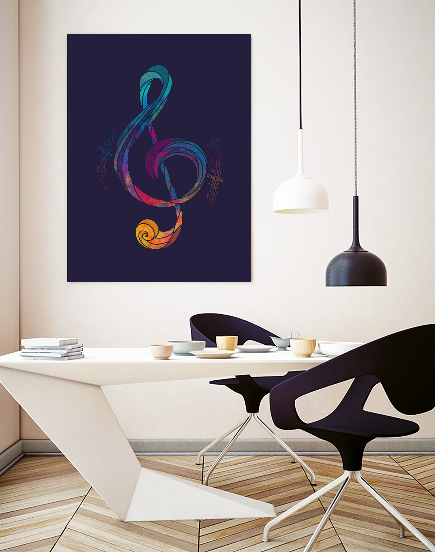Treble Color by Leandro Jorge on GIANT ART - blue vector illustration