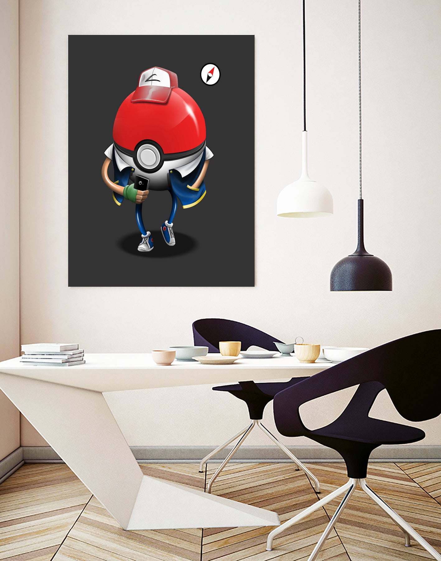 Poke Ball Go! by Vincent Trinidad on GIANT ART - gray digital painting