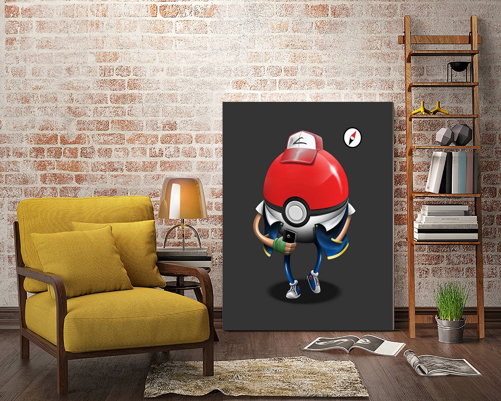 Poke Ball Go! by Vincent Trinidad on GIANT ART - gray digital painting