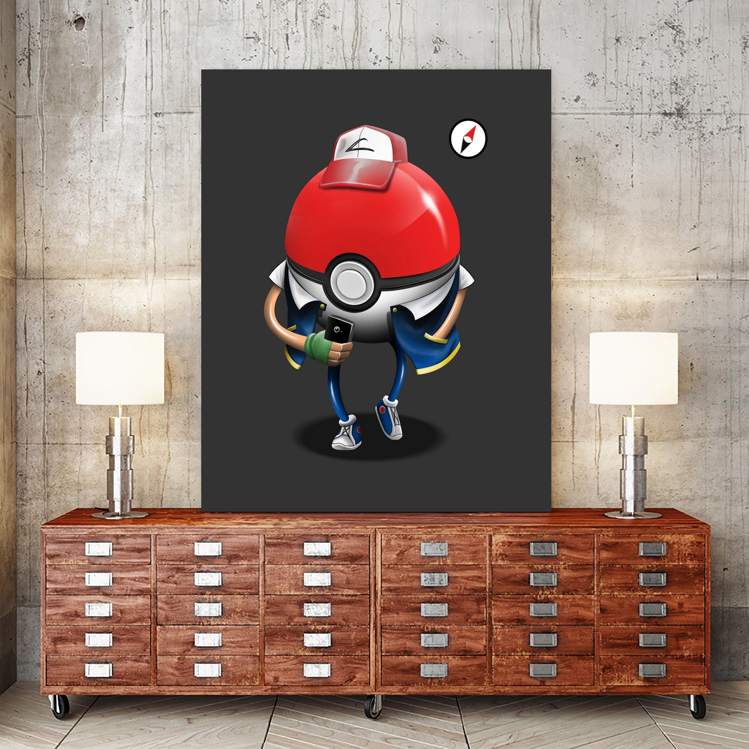 Poke Ball Go! by Vincent Trinidad on GIANT ART - gray digital painting