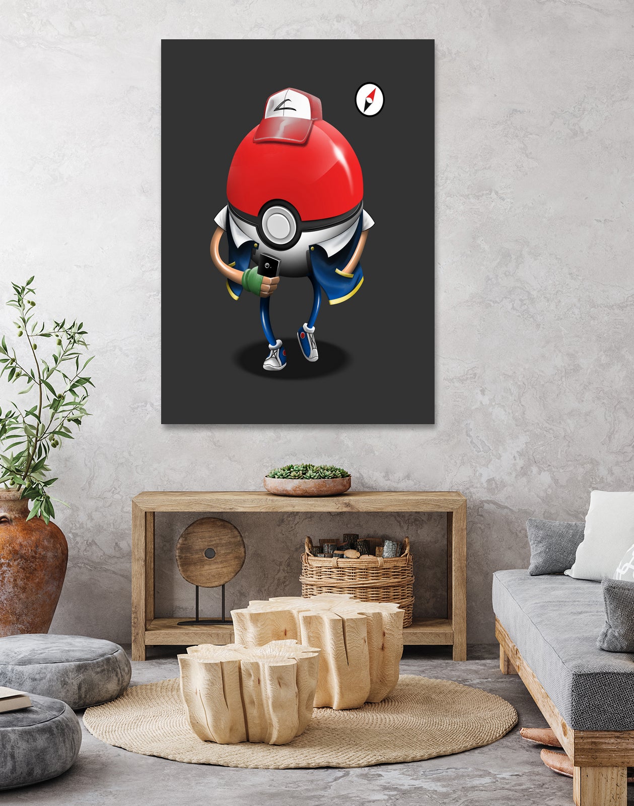Poke Ball Go! by Vincent Trinidad on GIANT ART - gray digital painting