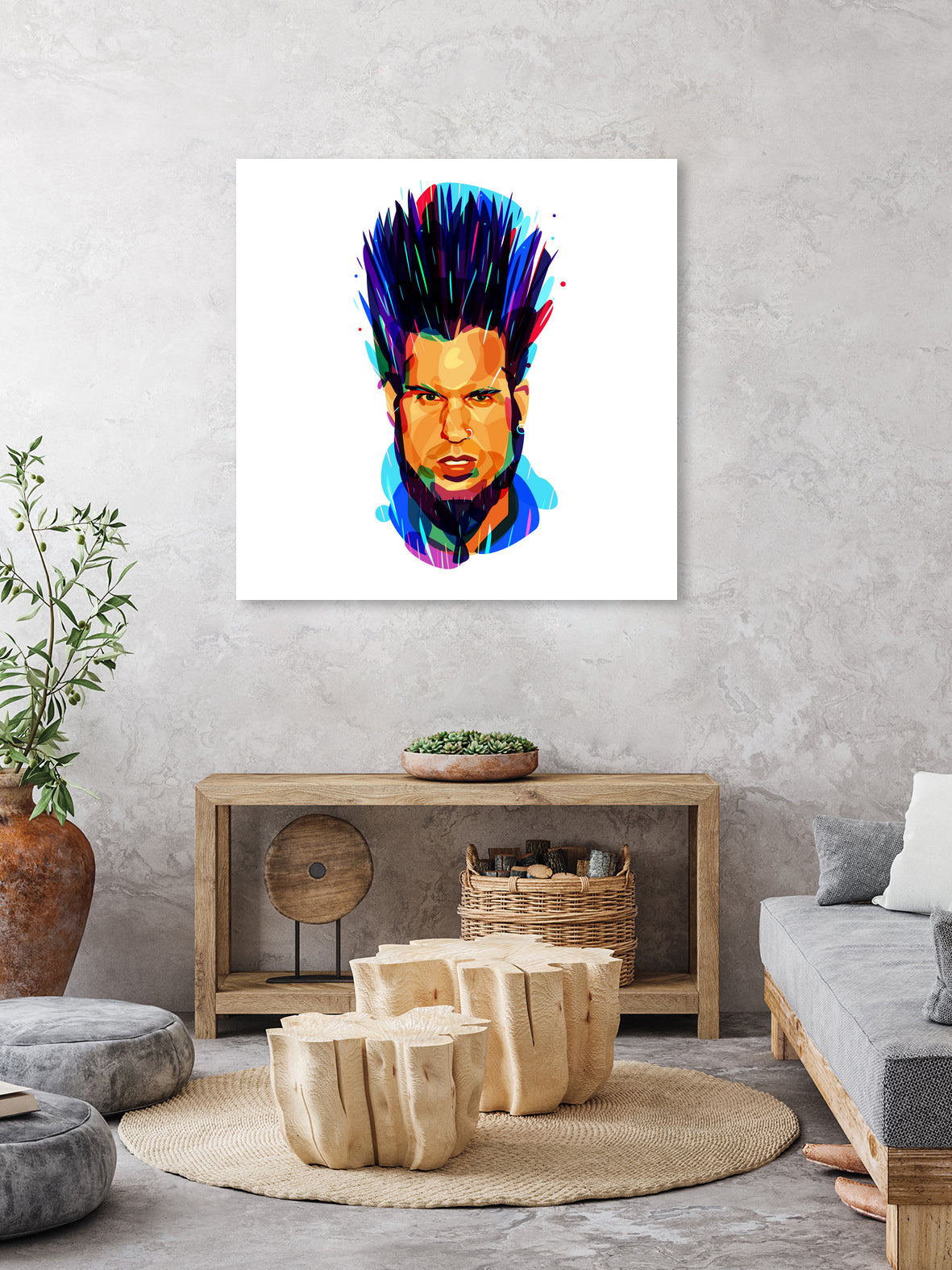 Wayne Static by Ilya Shapko on GIANT ART - blue digital drawing