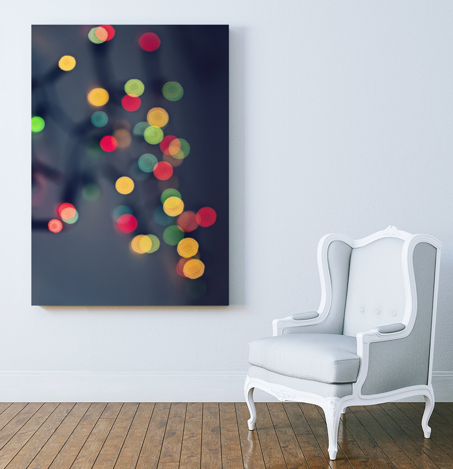 Blured Christmas lights by Kira Yan on GIANT ART - blue photo manipulation