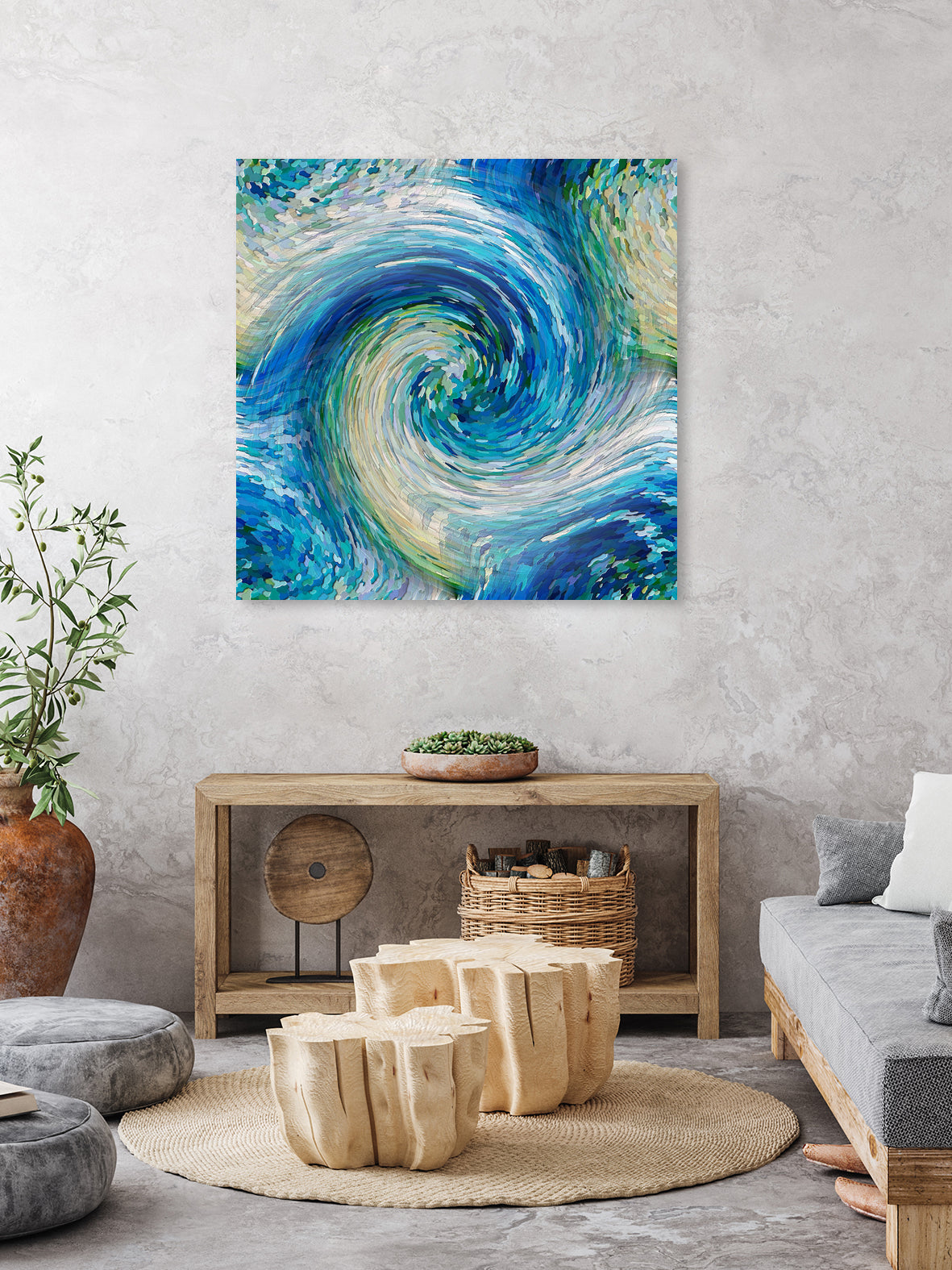 Wave to Van Gogh by David Manlove on GIANT ART - blue digital painting