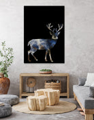 Marble Deer by Gamze Genc Celik on GIANT ART - blue vector illustration
