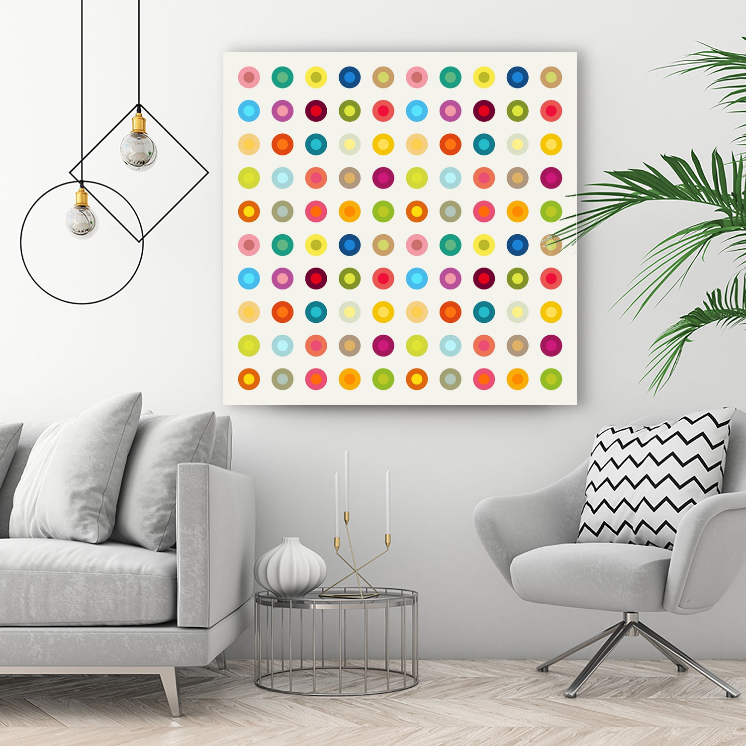 Vintage and Colourful Circles by Jean-christophe Tabary on GIANT ART - yellow digital drawing
