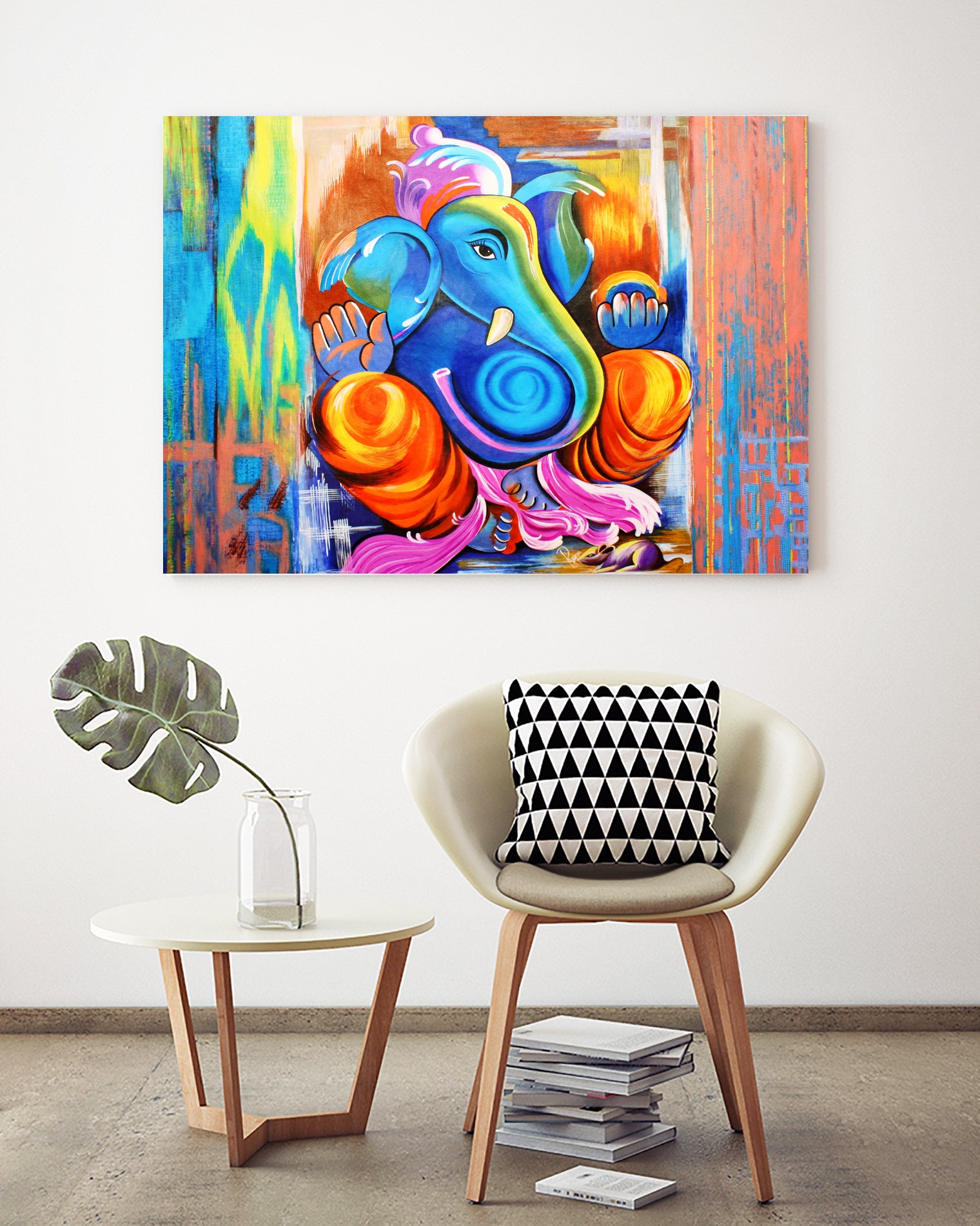 Ganesh Abstract by Rupa Prakash on GIANT ART - blue 3d art