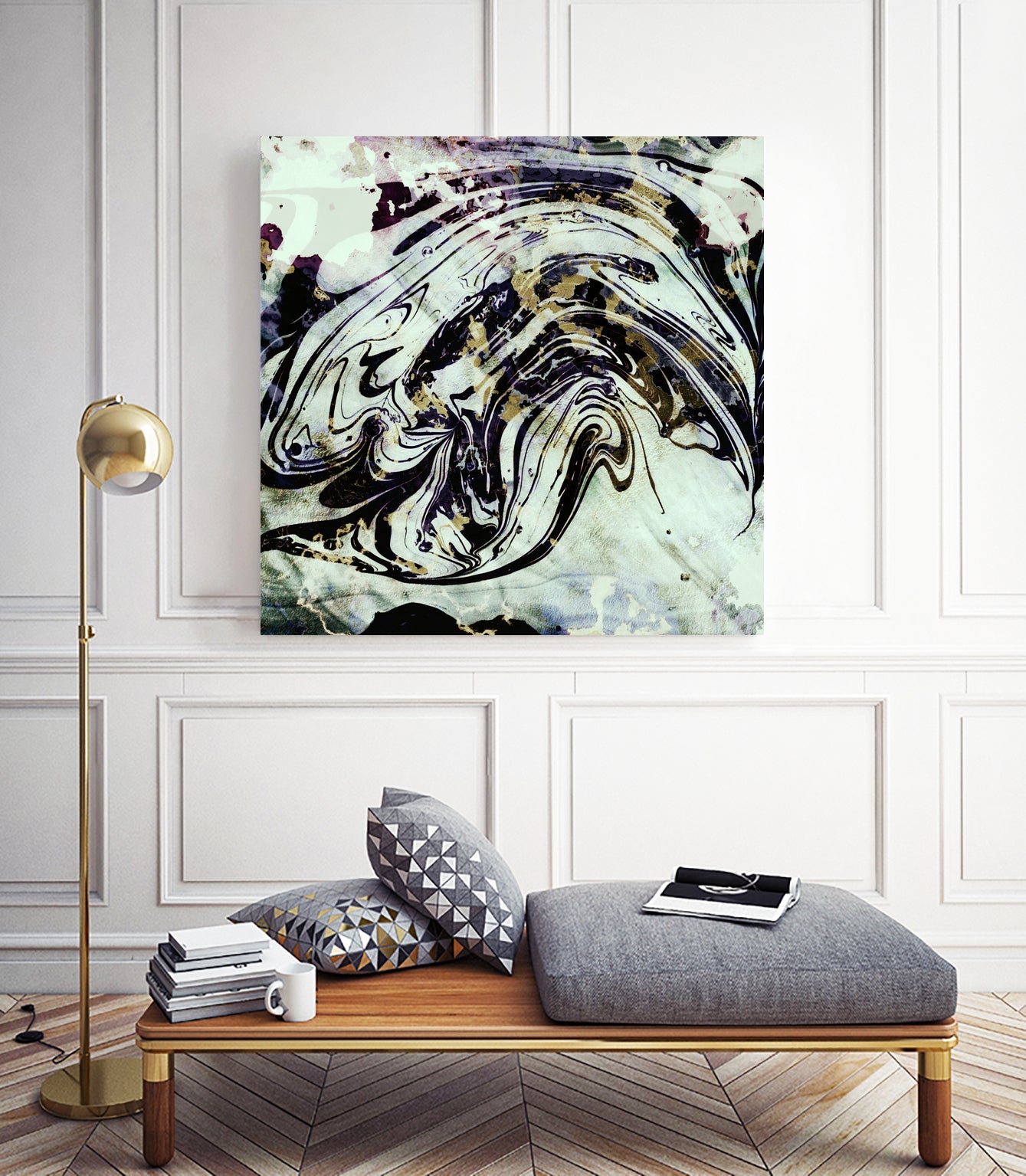 black gold marble by Haris Kavalla on GIANT ART - black digital painting