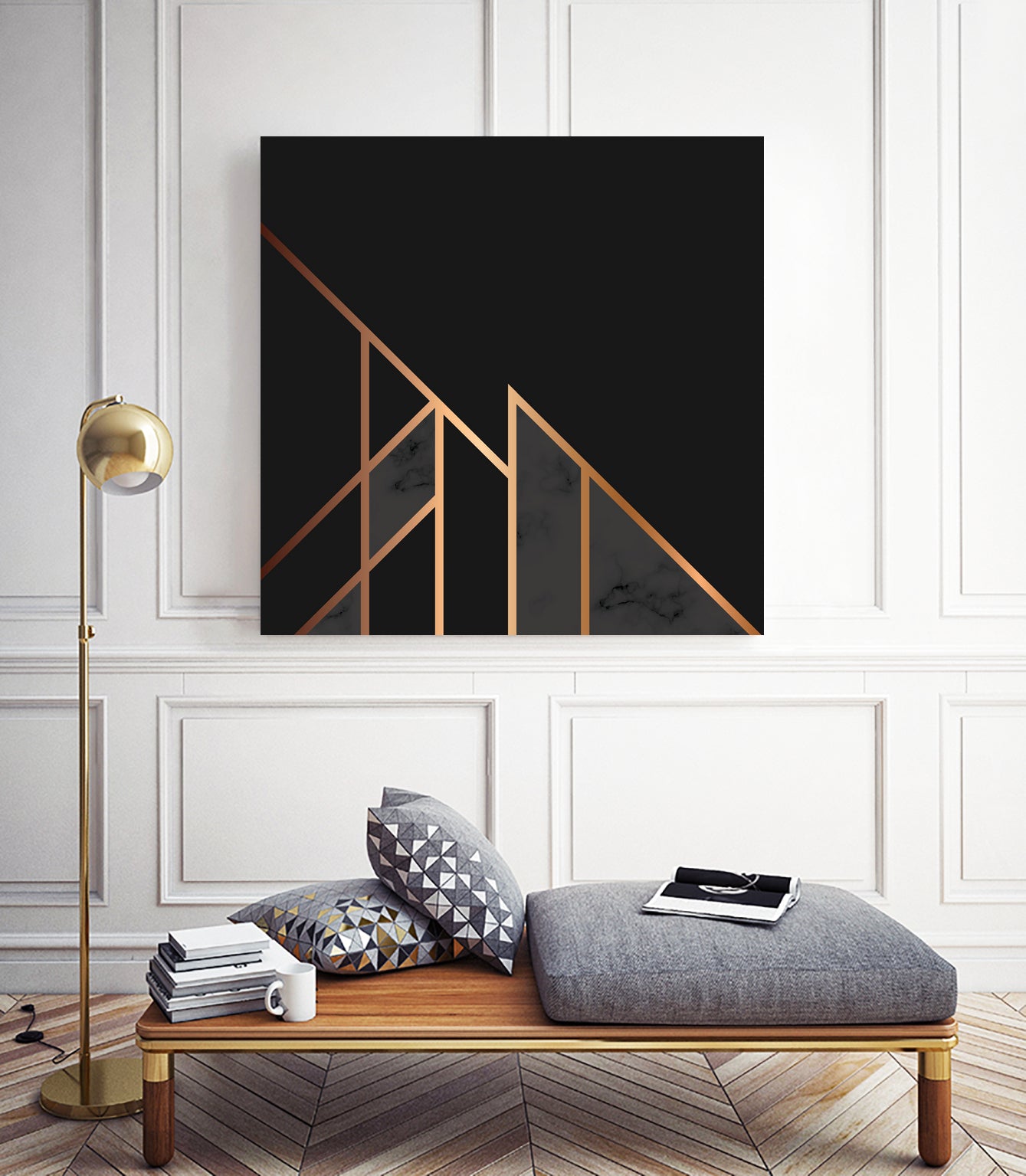 Marble Geometry 035 by Jelena Obradovic on GIANT ART - black vector illustration