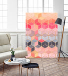 Happy Cubes by Elisabeth Fredriksson on GIANT ART - pink digital drawing