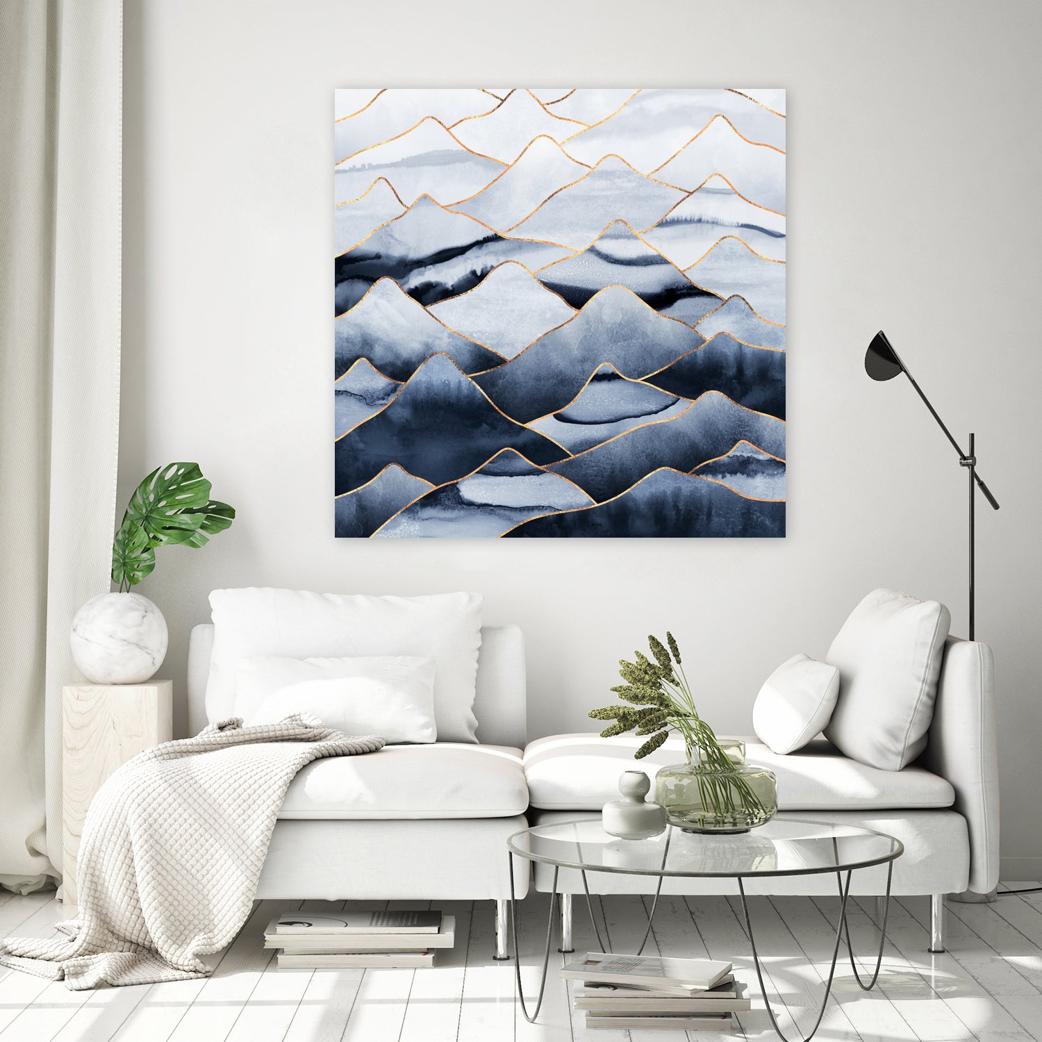 Mountains by Elisabeth Fredriksson on GIANT ART - blue digital drawing