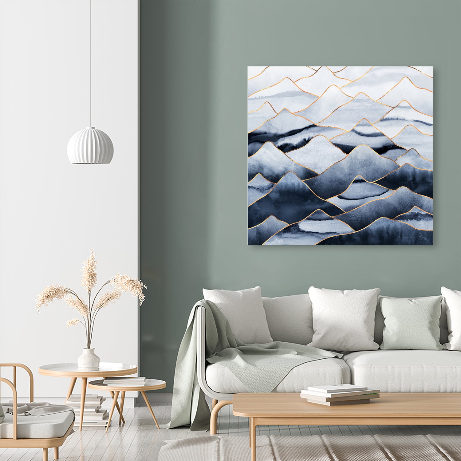 Mountains by Elisabeth Fredriksson on GIANT ART - blue digital drawing