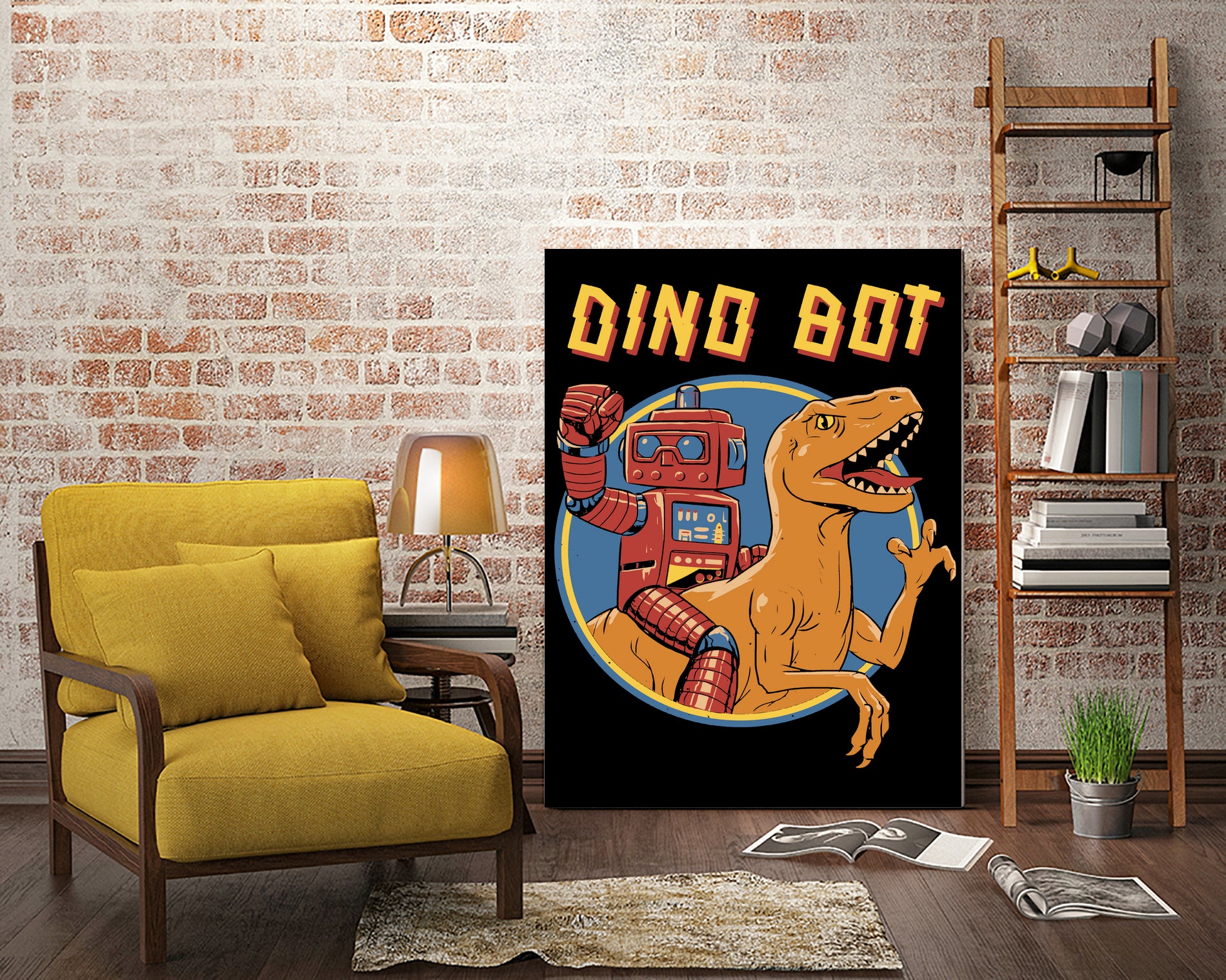 Dino Bot by Vincent Trinidad on GIANT ART - black digital painting