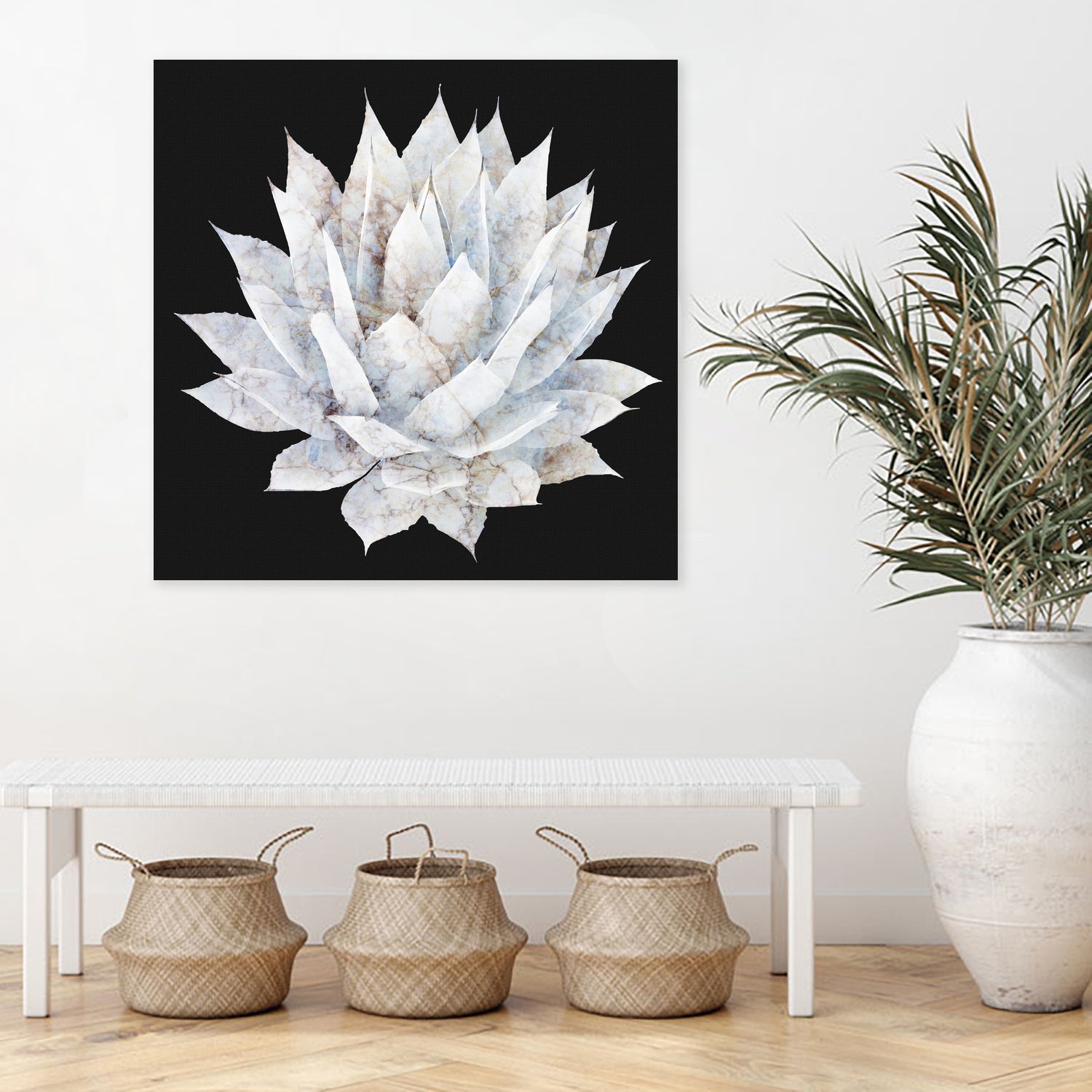 White Marble Agave Plant by amini 54 on GIANT ART - white digital painting