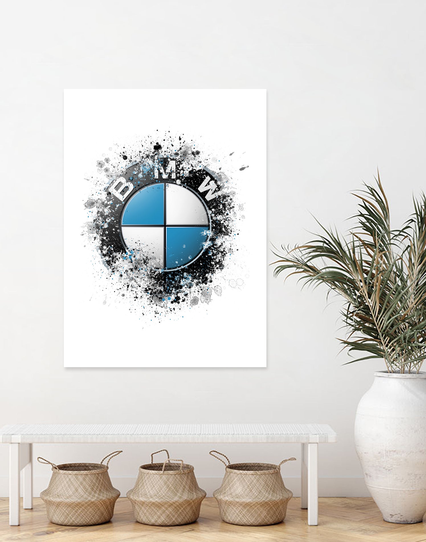 BMW Logo splatter painting by Jurijs Permanickis on GIANT ART - white digital painting