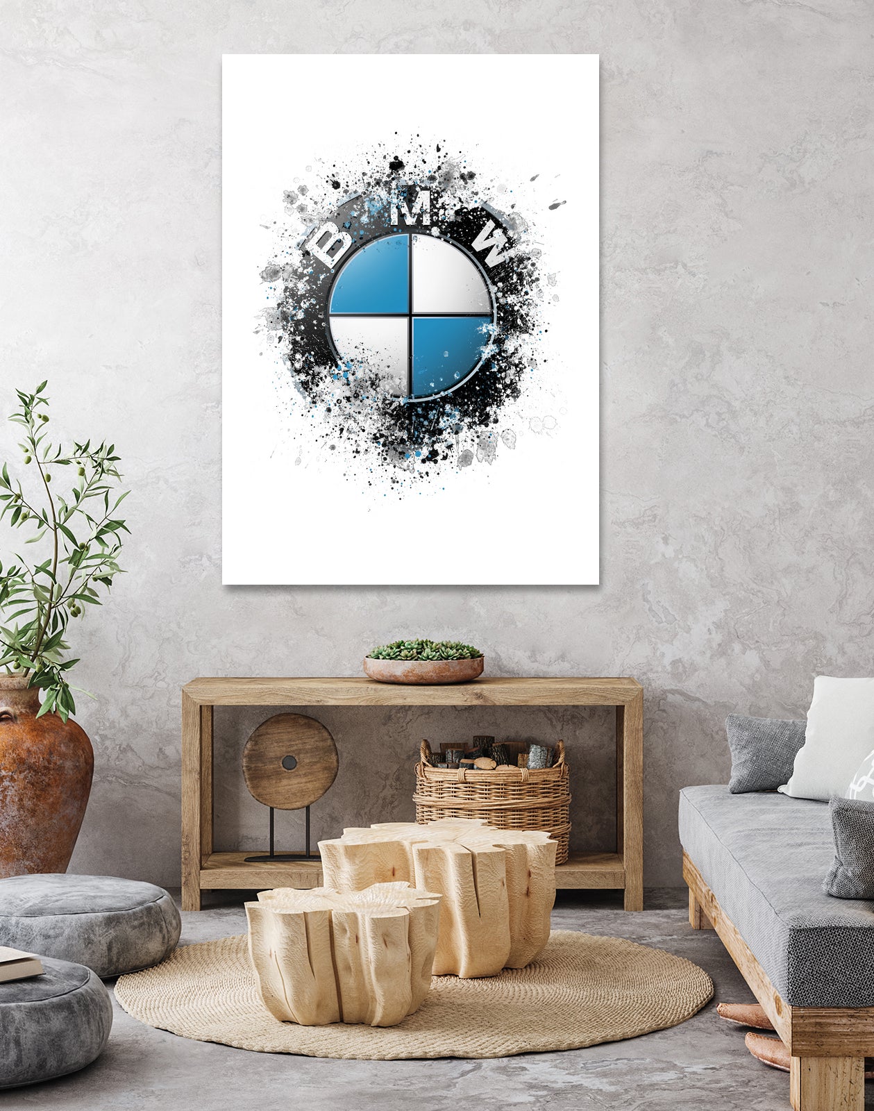 BMW Logo splatter painting by Jurijs Permanickis on GIANT ART - white digital painting